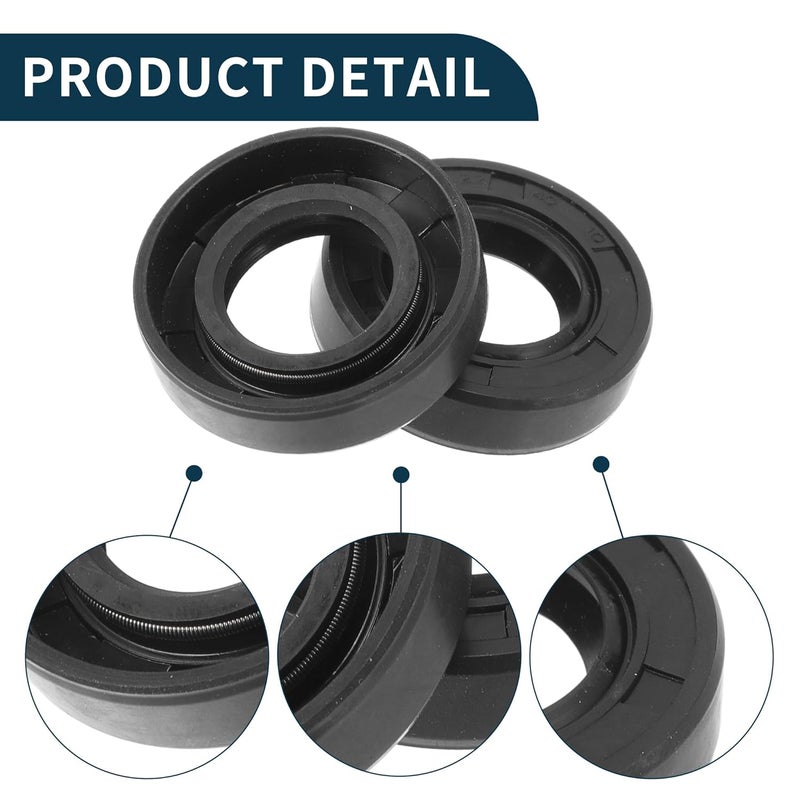 TUCKBOLD Universal Oil Seal TC Double Lip W Steel Spring Seal Ring Rotary Shaft Seal 22x40x10mm High Pressure NBR Rubber Black 5 Pcs - Image 5